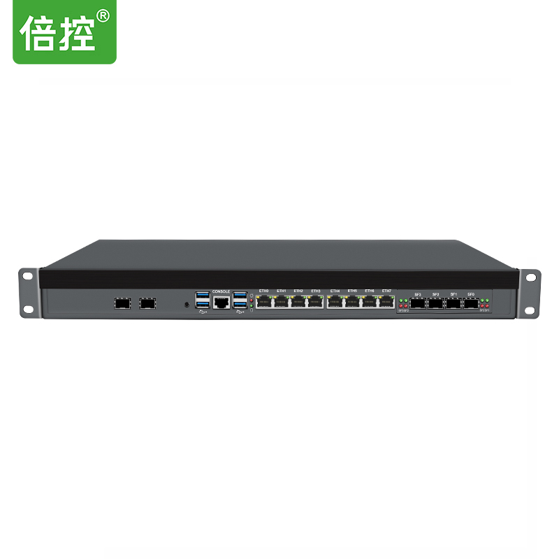 倍控B760萬兆愛快ROS軟路由1U機架式工控機服務器I3-14100 I7-14700 I9-14900嵌入式電腦主機14代12代網關SFP